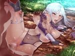  1boy 1girl breasts censored cum cum_in_pussy elf empty_eyes female forest fucked_silly hetero laini_qweet large_breasts legs mizuryuu_kei nature nipples penis pointy_ears pussy rape spread_legs taimanin_asagi taimanin_asagi_battle_arena tongue_out virgin 