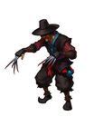  alternate_costume blood bloody_weapon choi_bounge claw_(weapon) dual_wielding gat_(korean_traditional_hat) grin hat holding korean_clothes korean_traditional_hat leon_(s-damianvencedor) male_focus mask pointy_shoes shoes smile solo the_king_of_fighters weapon 