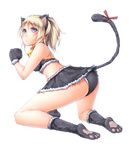  animal_ears ass ayase_eli bell bell_collar blonde_hair blue_eyes cat_ears cat_tail collar fur_trim love_live! love_live!_school_idol_project midriff ponytail short_hair solo tail yamaishi_nohi 