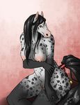  2012 black_hair breasts equine female hair horse mammal nipples nude paner pussy spots tankard_(artist) 