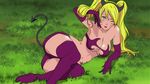  animated animated_gif ass blonde_hair blue_eyes bouncing_breasts breasts gloves horns naruko naruto tail thighs 