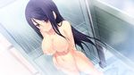  anata_no_koto_wo_suki_to_iwasete bathing bathroom black_hair blush breasts cygnus_(cygnus7) game_cg large_breasts long_hair nipples nude red_eyes showering smile solo tachibana_isuzu 