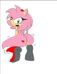  &lt;3 amy_rose angelbreed ass_shake big_butt boots butt crouching eyelashes female flat_chested green_eyes hair hedgehog mammal nude one_eye_closed open_mouth pink_hair pussy rodent sega smile sonic_(series) tattoo tongue video_games wide_hips wink 