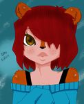  big_lips blue_sweater brown_eyes cute discordmelody female freckles hair invalid_tag jasmine mammal new red_hair rodent squirrel 