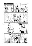  5girls ^_^ aircraft_carrier_oni angry bandaid battleship_hime blush breasts bucket carrying claws cleavage closed_eyes comic covered_mouth crossed_arms detached_sleeves dress dress_tug eating flying_sweatdrops gauntlets gloom_(expression) go_back! greyscale hair_between_eyes hands_up heart height_difference horn horns hug kantai_collection large_breasts long_hair midway_hime mittens monochrome multiple_girls northern_ocean_hime one_side_up ribbed_dress sakimiya_(inschool) seaport_hime shinkaisei-kan short_dress sparkle spoken_ellipsis spoken_heart standing tears translated 