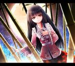  bamboo bamboo_forest black_hair expressionless forest frilled_shirt frilled_sleeves frills full_moon houraisan_kaguya long_hair long_sleeves moon nature nuka_(nvkka) red_eyes shirt skirt solo touhou wide_sleeves 