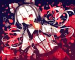  bad_id bad_pixiv_id bow flower fujiwara_no_mokou hair_bow hand_in_pocket hazuki_shino highres long_hair red_eyes solo touhou white_hair 