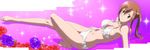  1girl barefoot bikini breasts brown_eyes brown_hair feet highres screencap seitokai_yakuindomo shichijou_aria swimsuit 
