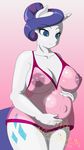  2014 anthro anthrofied blue_eyes breasts cutie_mark dekomaru equine eyelashes female friendship_is_magic hair horn mammal my_little_pony nipples pregnant purple_hair pussy rarity_(mlp) smile solo translucent transparent_clothing unicorn white_body 