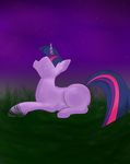  cutedementia equine friendship_is_magic horn horse mammal my_little_pony night_sky outside pony smile twilight_sparkle_(mlp) unicorn 