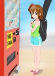  b_(papiopine) bad_id bad_pixiv_id brown_eyes brown_hair casual guitar_case hirasawa_yui instrument_case k-on! short_hair side_ponytail vending_machine 