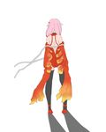  absurdres ass back back_cutout bare_shoulders black_legwear detached_sleeves elbow_gloves gloves guilty_crown hair_ornament hairclip highres long_hair pink_hair solo thighhighs twintails yuzuriha_inori 