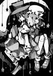  absurdres bad_id bad_pixiv_id greyscale hands_together hat hazuki_shino highres maribel_hearn monochrome multiple_girls sash star touhou usami_renko 