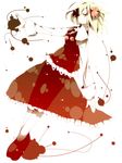  ascot bad_id bad_pixiv_id blonde_hair bow dark from_side hair_bow hazuki_shino highres red_eyes rumia sash solo touhou 