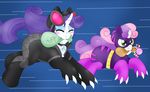  animal_ears batman_(series) blackbewhite2k7 cat_ears catgirl catwoman clothing crossover duo female friendship_is_magic horn my_little_pony rarity_(mlp) sweetie_belle_(mlp) 