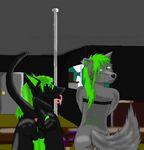  anthro canine female herm intersex looking_at_viewer mammal penis pussy sergal smile sorrowthewolf story_in_description strip_club 