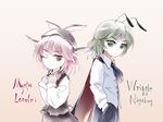  animal_ears antennae cape character_name green_eyes green_hair hands_in_pockets hat kongari_(kngr) multiple_girls mystia_lorelei no_wings pink_eyes pink_hair shirt short_hair sketch skirt touhou vest wriggle_nightbug 