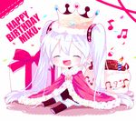  :d bad_id bad_pixiv_id cake candle cape chibi closed_eyes crown food gift happy_birthday haru431 hatsune_miku long_hair open_mouth sitting skirt smile solo twintails very_long_hair vocaloid 