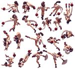  ass backless breasts brown_hair cleavage fan fatal_fury king_of_fighters king_of_fighters_xiii legs long_hair ninja pixel_art ponytail shiranui_mai snk thighs thong 