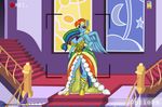  2014 anthro big_breasts breasts cleavage clothed clothing dress equine female friendship_is_magic hair horse mammal marauder6272 multi-colored_hair my_little_pony pegasus pink_eyes rainbow_dash_(mlp) rainbow_hair solo wings 