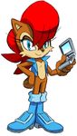  ben_bates blue_eyes boots female hair looking_at_viewer mammal official_art red_hair rodent sally_acorn sega solo sonic_(series) squirrel vest 