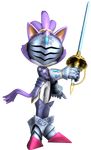  3d armor blaze_the_cat cat feline female helmet mammal mask official_art sega solo sonic_(series) sword weapon 