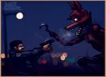  animatronic fight five_nights_at_freddy&#039;s foxy_(fnaf) human machine mammal mechanical mike_schmidt ranged_weapon robot shooting sligarthetiger weapon 