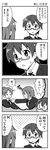  &gt;_&lt; 4koma closed_eyes comic glasses greyscale hirasawa_ui hirasawa_yui imagining k-on! manabe_nodoka monochrome multiple_girls school_uniform short_hair translated yuuki_sonisuke |_| 