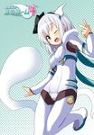  blush cosplay djibril_spica djibril_spica_(cosplay) hairband konpaku_youmu konpaku_youmu_(ghost) makai_tenshi_djibril makai_tenshi_djibril_4 mirino one_eye_closed open_mouth pantyhose short_hair silver_hair smile solo touhou 