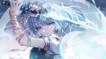  1girl bandages blood blood_on_clothes blue_eyes closed_mouth cuts glint green_vest highres holding holding_sword holding_weapon injury katana konpaku_youmu konpaku_youmu_(ghost) kyusoukyu paid_reward_available puffy_short_sleeves puffy_sleeves serious shirt short_hair short_sleeves solo sword touhou two-handed upper_body vest weapon white_hair white_shirt 