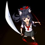  animal_ears cat_ears copyright_request school_uniform serafuku solo sword weapon yuuki_(silent_moon) 