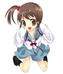  brown_eyes brown_hair clothes_too_big kyon_no_imouto maki_(natoriumu) oversized_clothes school_uniform suzumiya_haruhi_no_yuuutsu 