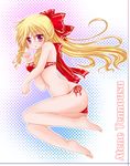  bad_id bad_pixiv_id bikini blonde_hair drill_hair hayate_no_gotoku! long_hair red_eyes solo sukuneko swimsuit tennousu_athena 