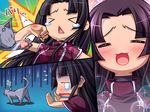  &gt;_&lt; :&lt; :3 =_= artist_request black_hair blush cat closed_eyes comic expressions koihime_musou open_mouth shuutai silent_comic tears 