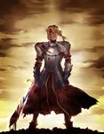  armor blonde_hair blood blood_on_face bloody_weapon clarent fate/apocrypha fate_(series) highres lsunl mordred_(fate) mordred_(fate)_(all) solo sword weapon 