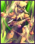  arcanine big_breasts black_fur breasts brown_eyes canine female fur jungle mammal nintendo nipples orange_fur plankboy pok&eacute;mon pussy solo stripes video_games 