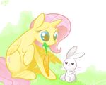  2014 angel_(mlp) braddo carrot cutie_mark duo equine female feral fluttershy_(mlp) friendship_is_magic fur hair horn lagomorph mammal my_little_pony pink_hair rabbit white_fur winged_unicorn wings yellow_fur 