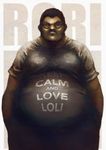  absurdres bad_id bad_pixiv_id belly commentary cowboy_shot english fat fat_man glasses hands_in_pockets highres keep_calm_and_carry_on kuon_(kwonchanji) male_focus original otaku pedophile shirt solo t-shirt 