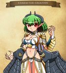  armor breasts cleavage demon_girl demon_horns demon_wings eldelita_(rakurakutei_ramen) fingernails horns large_breasts long_fingernails midriff original pointy_ears rakurakutei_ramen red_eyes revealing_clothes slit_pupils solo wings 