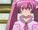  1girl akame_ga_kill! long_hair mine_(akame_ga_kill!) pink_eyes pink_hair screencap solo standing stitched 