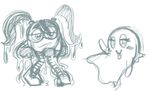  blush cylindria eyewear female ghost glasses monochrome pac-man_(series) pac-man_and_the_ghostly_adventures pinky slime spirit tongue tongue_out 