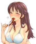  bad_id bad_pixiv_id bikini breasts eating hot_dog korean large_breasts original pukel sexually_suggestive solo suggestive_fluid swimsuit tears white_bikini 