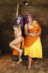  2girls asian ass breasts cameltoe chouzuki_maryou cosplay dragon_quest dragon_quest_iv large_breasts minea minea_(cosplay) multiple_girls photo plump purple_hair square_enix 