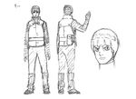  1boy bandage eyebrows from_behind kishimoto_masashi looking_at_viewer male_focus monochrome naruto naruto:_the_last ninja official_art rock_lee sandals short_hair sketch solo white_background 