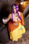  1girl asian breasts chouzuki_maryou chunsoft cosplay dragon_quest dragon_quest_iv enix large_breasts minea minea_(cosplay) photo plump purple_hair solo 