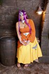  1girl asian breasts chouzuki_maryou chunsoft cosplay dragon_quest dragon_quest_iv enix large_breasts minea minea_(cosplay) photo plump purple_hair solo 