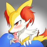  2014 ambiguous_gender aoinu607 blush braixen canine claws duo fennec fox fur hi_res licking lucario male mammal nintendo oral oral_sex penis pok&eacute;mon red_eyes sex solo_focus stick tongue tongue_out video_games 