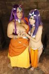  2girls asian breasts cameltoe chouzuki_maryou cosplay dragon_quest dragon_quest_iv large_breasts minea minea_(cosplay) multiple_girls photo plump purple_hair square_enix 