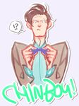  bow bowtie doctor_who eleventh_doctor image_sample jacket kamaboko_(moyaciv) male_focus md5_mismatch pixiv_sample shirt simple_background solo the_doctor 