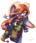  2013 boots brown_eyes brown_hair cleavage clothed clothing cream_the_rabbit female fingerless_gloves gloves hair lagomorph looking_at_viewer mammal nancher rabbit sega solo sonic_(series) 